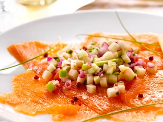 Zalmcarpaccio met groene appel