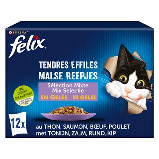 Felix | Tendres Effilés | Aliment Chat | Adulte | Gelée | Mixte 12 x 85 gr