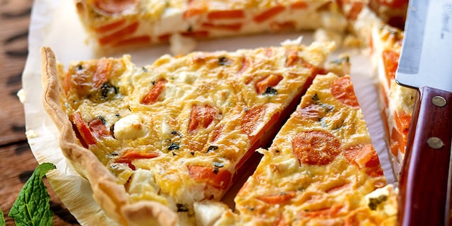 Quiche met wortelen en feta