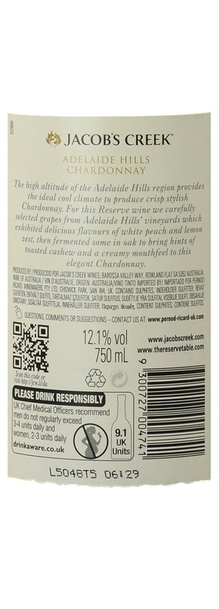 Australie - Australië | Australia | Jacob's Creek Réserve Chardonnay 15 Blanc 