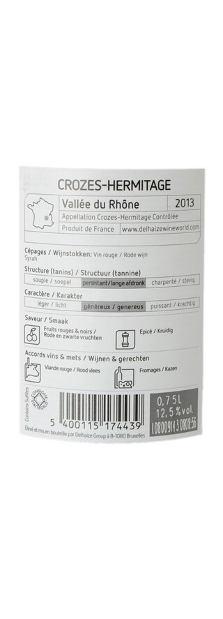 FR RHONE CROZES HERMITAGE | Crozes Hermitage AC | Crozes Hermitage 2013 Rood 