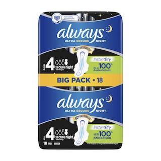 Always | Ultra | Serviettes hygiéniques | Ultra normal | Nuit | Protection 