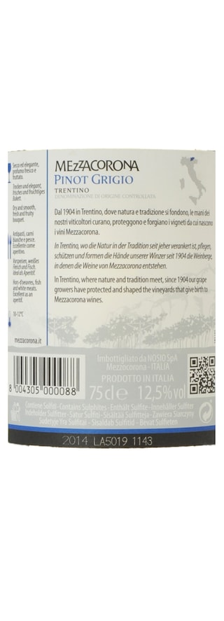 Italie - Italië | Trentino IGT | Mezzacorona Pinot Grigio Blanc 
