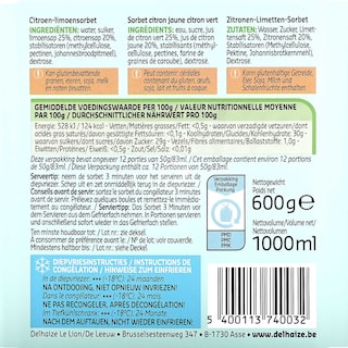 Delhaize | Sorbet | Citron | Citron vert 