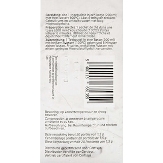 Delhaize | Bio | Tisane | Cure hiver | Sachets 