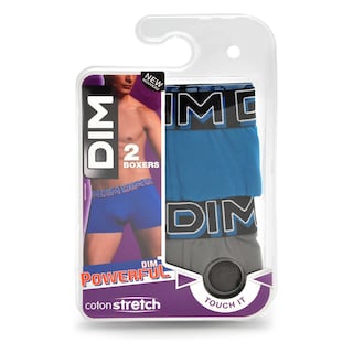 Dim | Paris | Boxer Powerfull | Bleu poseidon/gris foncé | T5 