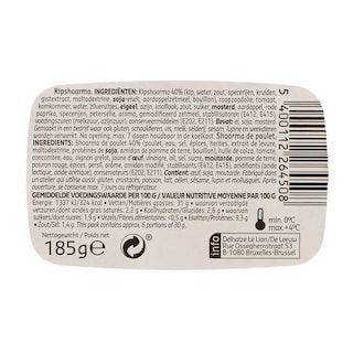 Delhaize | Salade de poulet shoarma 