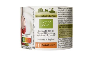 Delhaize | Bio | Framboise | Yaourt maigre | 3+1 gratuit | Bio 