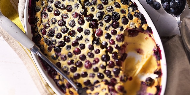 Clafoutis met blauwe bosbessen
