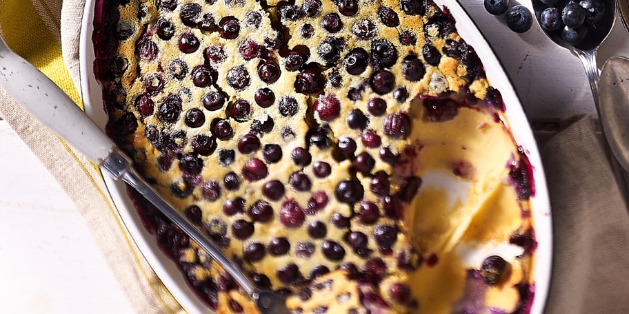 Clafoutis met blauwe bosbessen