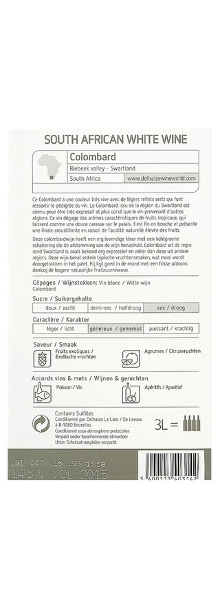 Afrique du Sud - Zuid-Afrika | Zwartland | RSA Colombard Wit 
