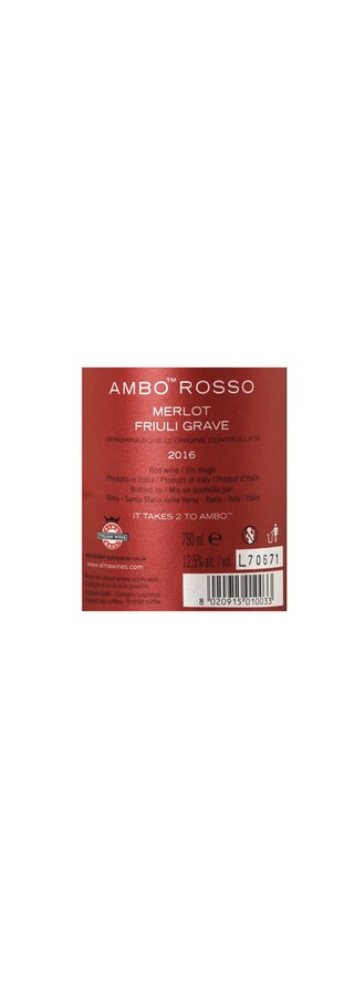Italie - Italië | Lombardia - Friuli D.O.C. | Ambo Rosso Merlot Varietale 2017 