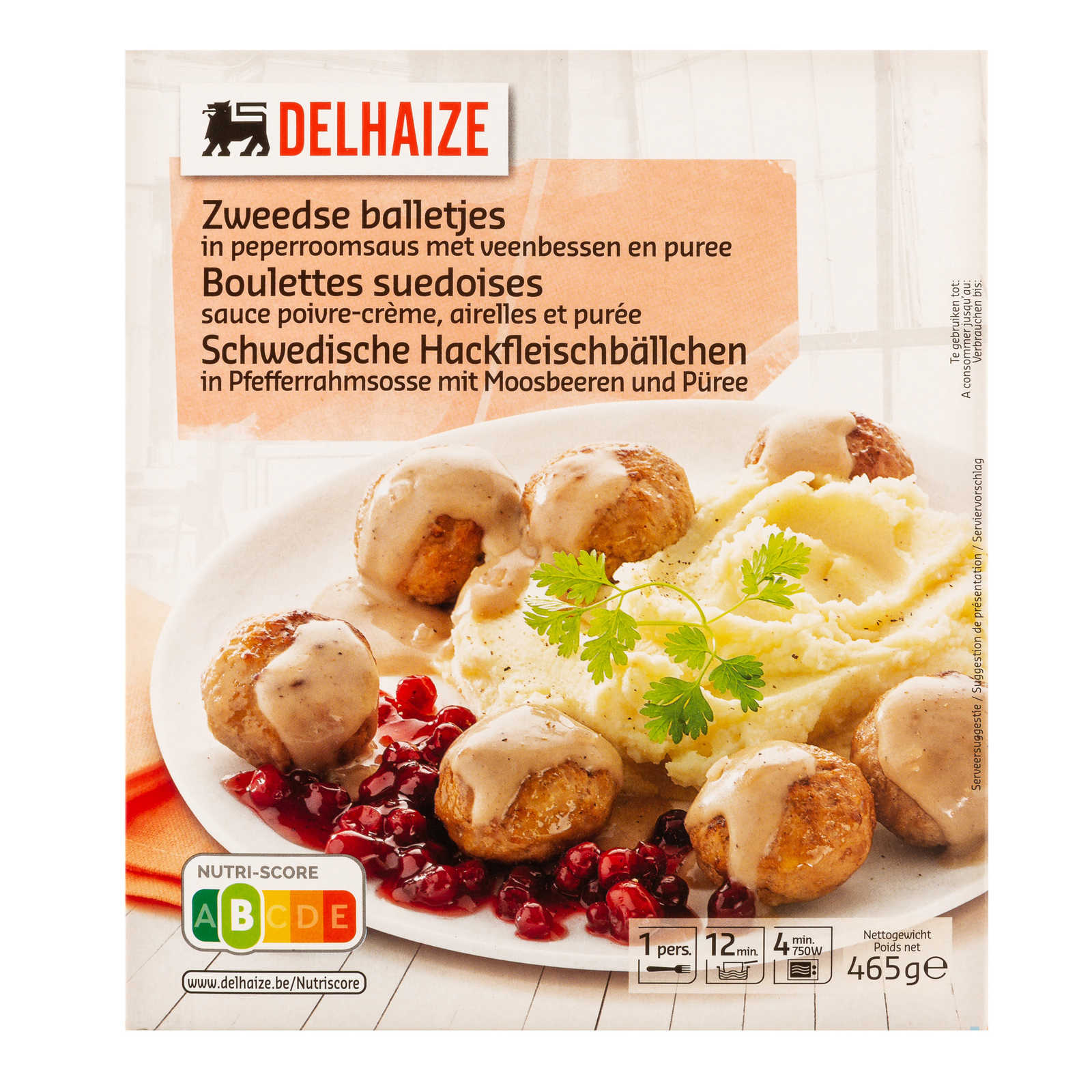 Delhaize Boulettes Suédois Sauce poivre 465 gr Delhaize