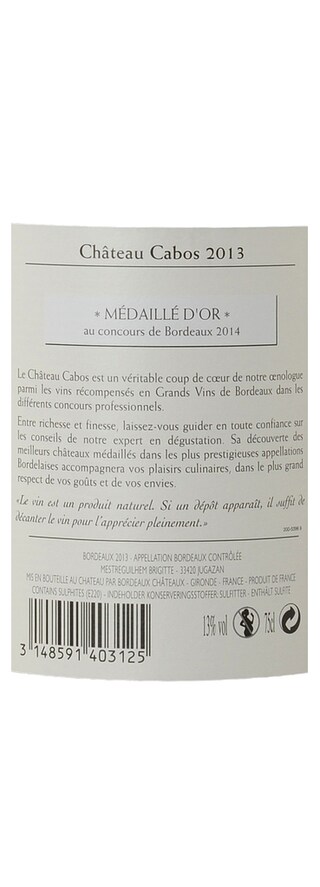FR BORDEAUX BORDEAUX AC | Château Cabos 2013 