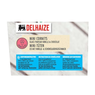Delhaize | Mini cornets vanille et chocolat 