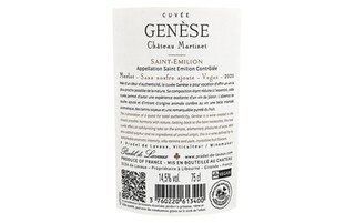 Chateau Martinet | Saint-Émilion | zonder toegevoegde sulfieten | 2020 75 cl