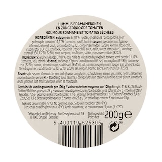 Delhaize | Hummus | Edamame | Tomaten 