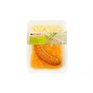 Delhaize | Witte pens met appelmoes en aardappelpuree 