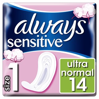 Always | Sensitive | Serviettes | Sensitive | Ultra Normalt | Single Pack 