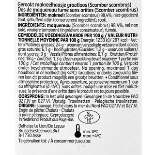 Delhaize | Makreelhaasje | Gerookt | Graatloos +/- 150 gr