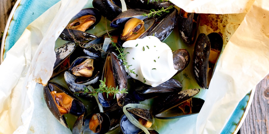 Papillotes de moules à la bière ambrée