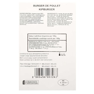 Delhaize | Burger Poulet maïs | Coq Ardenne 