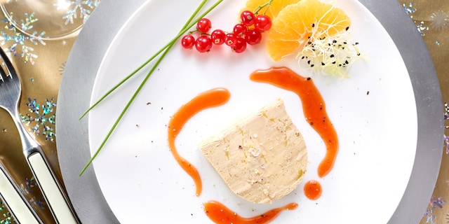 Foie gras met camparisaus