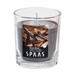 Spaas | Geurkaars transparant glas | tropisch hout 