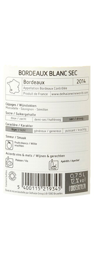 FR BORDEAUX BORDEAUX AC | Bordeaux blanc sec 2014 