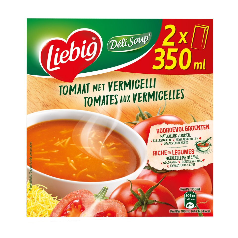 Liebig, DéliSoup', Soupe, Tomates-Légumes, 1 l
