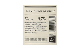 Autriche - Oostenrijk | Sudsteiermark | Tinnacher Sauvignon Blanc 2017 