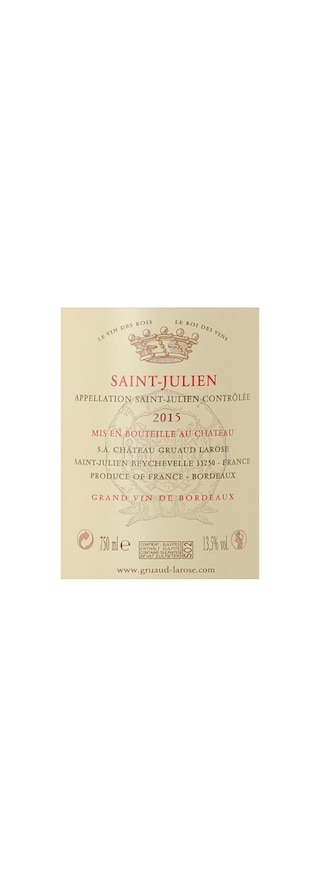 France - Frankrijk | Bordeaux - Saint-Julien | Château Gruaud Larose 15 Rood | Houten kist 