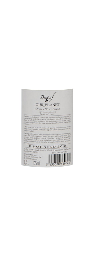 Italie - Italië | Sicilia IGP | Best Of Our Planet Pinot Nero 2018 | BIO 