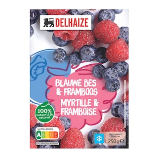 Delhaize | blauwe bosbes en frambozen 
