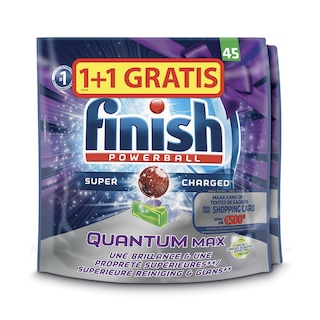 Finish | Vaatwastabletten | Quantum | Ontvetter | 1+1 gratis 