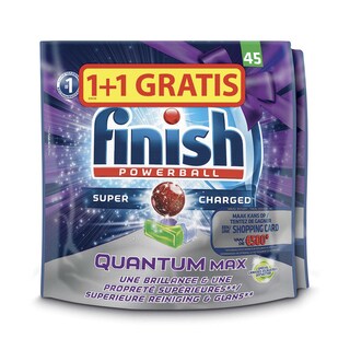 Finish | Tabs lave-vaisselle | Quantum | Degraissant | 1+1 gratuit 