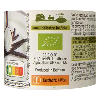 Delhaize | Bio | Yoghurt | Vol | Vanille | -10% 