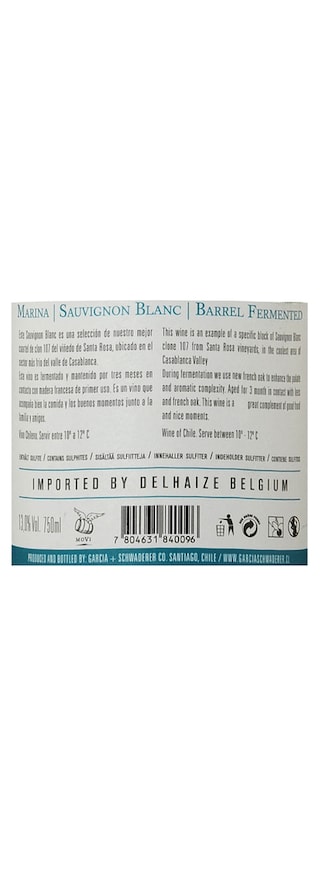 Chili | Casablanca Valley | Marina Sauvignon 2015 Wit 