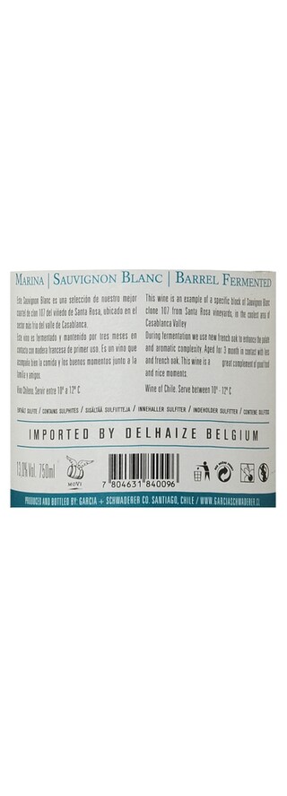 Chili | Casablanca Valley | Marina Sauvignon 2015 Blanc 