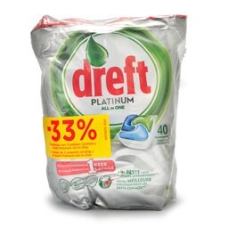 Dreft | Tabs lave-vaisselle | Platinum Original | Bon-33% 