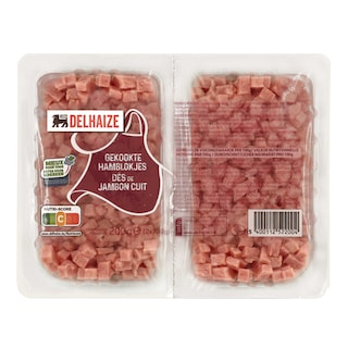 Delhaize | Dés de jambon cuit | Max. 5% vetten 200 gr