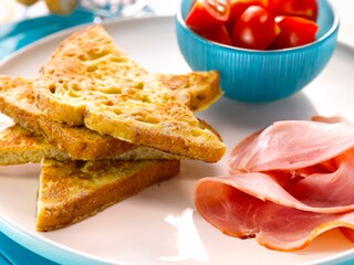 Hartig gewonnen brood met ham