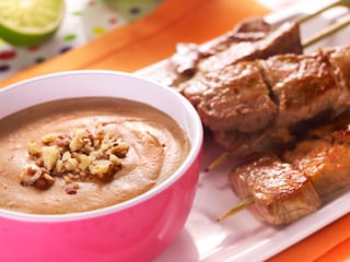 Saté van rund met pindasaus