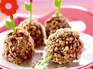 Kroketten van aardbeien met chocolade