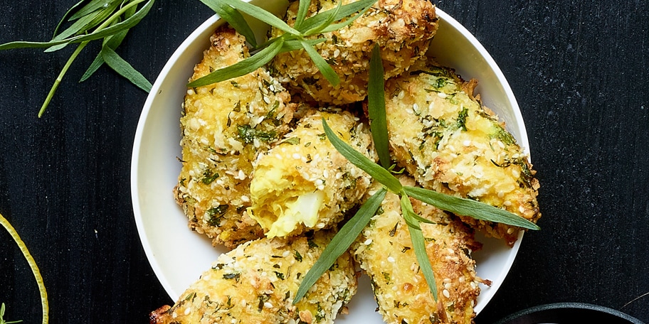 Bloemkoolkroketten met parmigiano en kurkuma