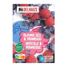 Delhaize | blauwe bosbes en frambozen 