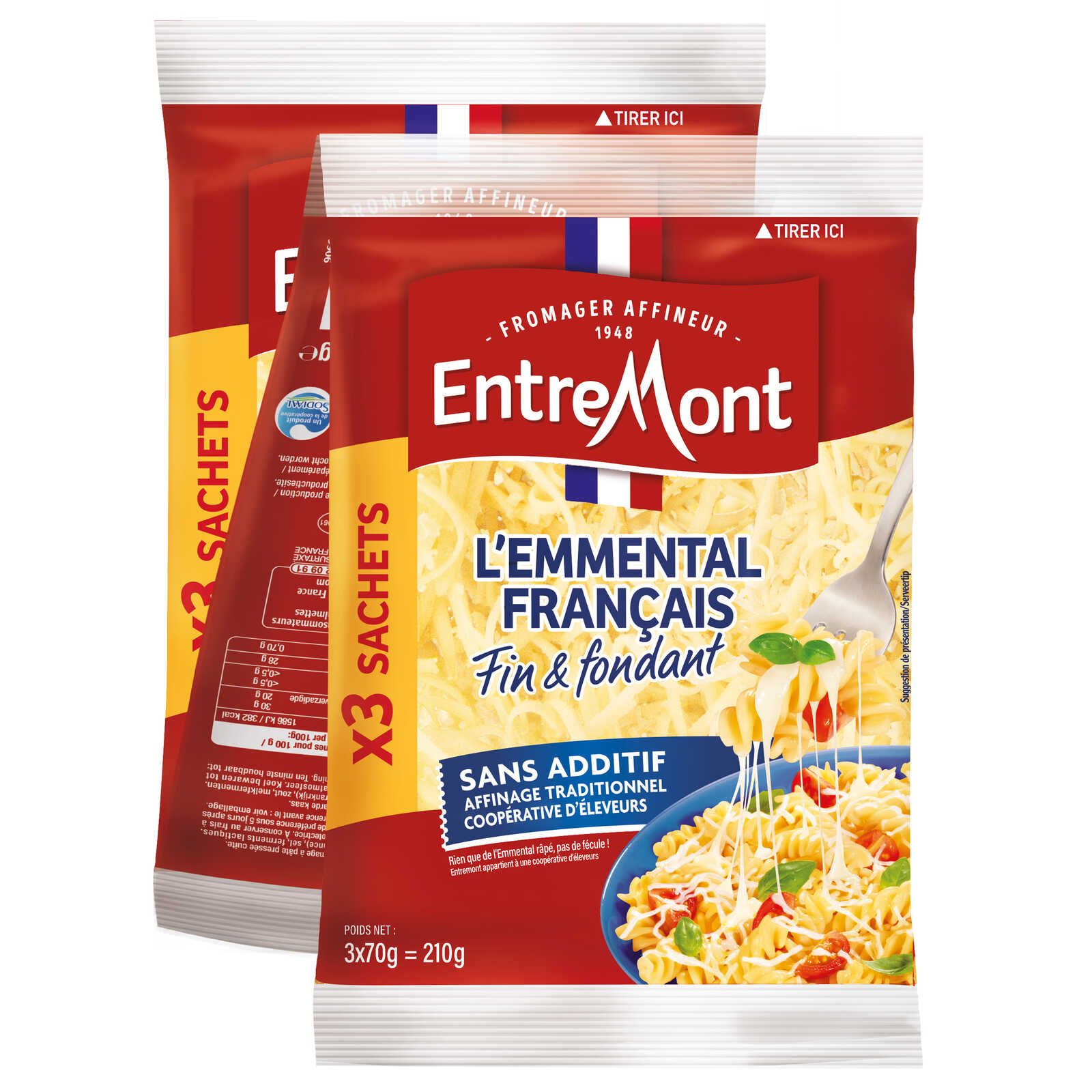 Entremont Fromage Emmental Râpé 210 Gr Delhaize 