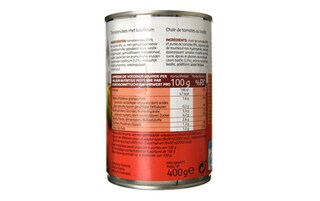 Delhaize | Tomaten | Vlees | Basilicum | Blik 400 gr