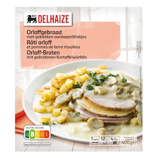 Delhaize | Orloffgebraad | Gebakken aardappelblokjes 