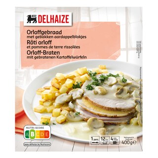 Delhaize | Orloffgebraad | Gebakken aardappelblokjes 